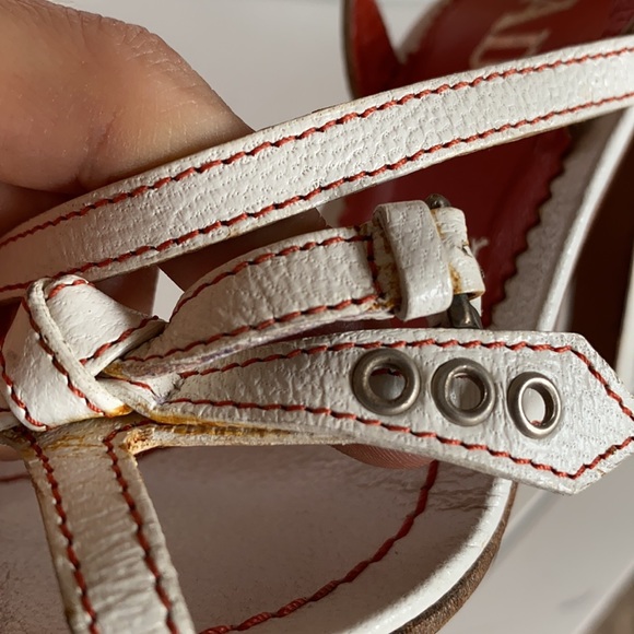 Prada white/orange leather heels 35.5 - Picture 8 of 8